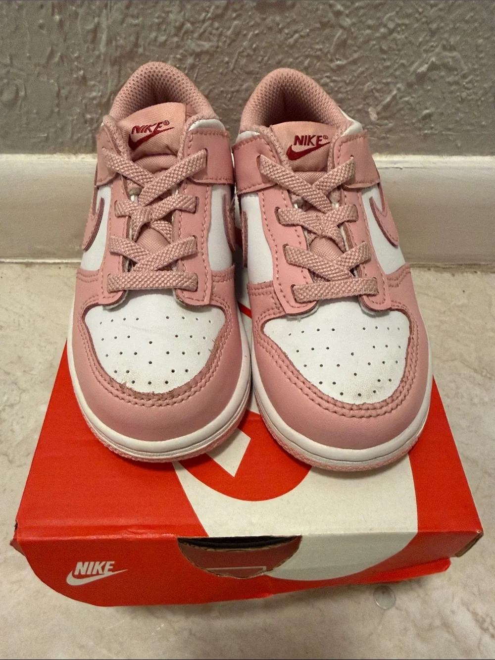 Nike Dunk Kids' Pink and White Low-Top Sneakers